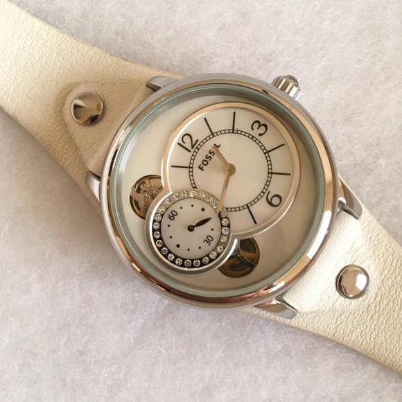 Fossil Accessories - Fossil Watch ME-1092 White leather band